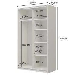Armadio 120x210h cm 2 ante scorrevoli rovere Procida