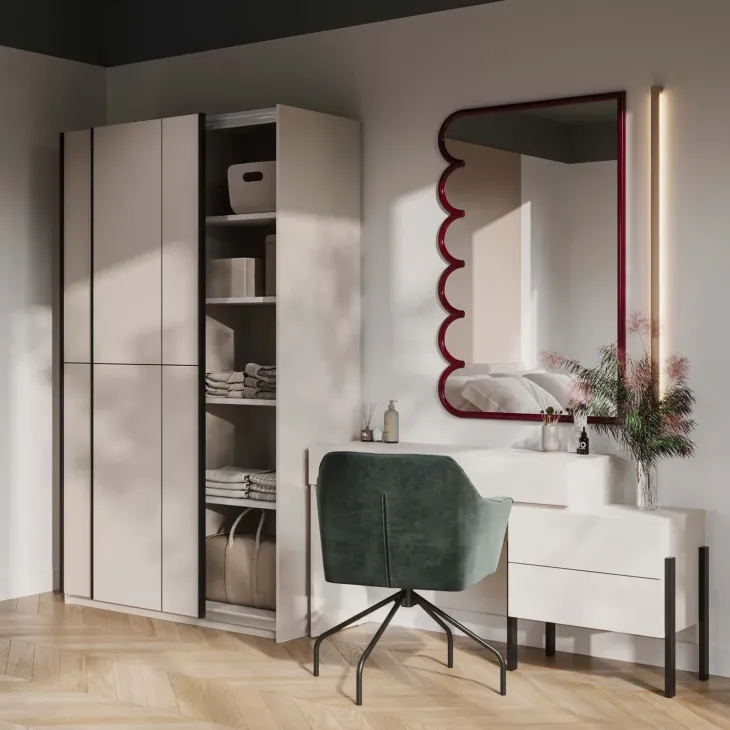 Armadio 120x210h cm 2 ante scorrevoli beige cashmere Procida