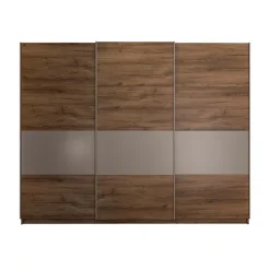 Armadio 270x215h cm 3 ante scorrevoli noce marrone Dusk
