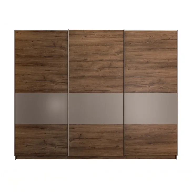 Armadio 270x215h cm 3 ante scorrevoli noce marrone Dusk
