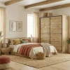 Armadio 180x200h cm 2 ante scorrevoli moderno quercia Tamika
