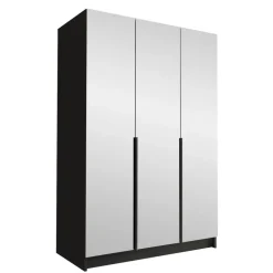 Armadio 150x215h cm 3 ante 3 specchi moderno nero Glammy 3