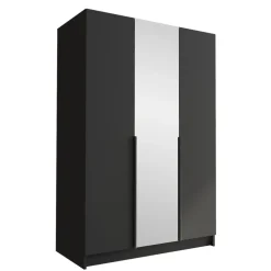 Armadio 150x215h cm 3 ante 1 specchio moderno nero Glammy 3
