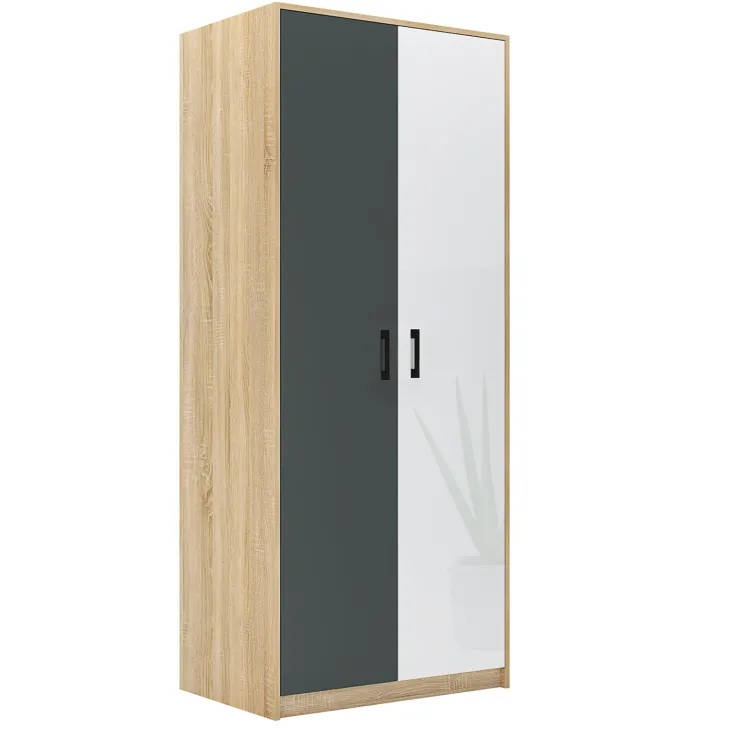 Armadio 80x190h cm cameretta rovere antracite bianco Chiaretto