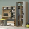 Armadio 210x190h cm con scrivania rovere antracite bianco Chiaretto
