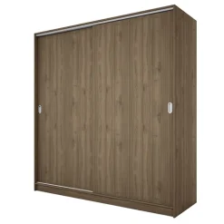 Armadio 180x191h cm due ante scorrevoli moderno noce Morante