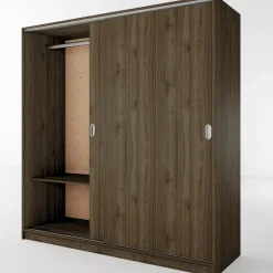 Armadio 180x191h cm due ante scorrevoli moderno noce Morante