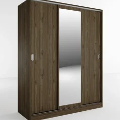 Armadio 150x191h cm scorrevole con specchio noce Collodi