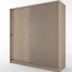 Armadio 180x191h cm scorrevole moderno rovere scuro marrone Morante