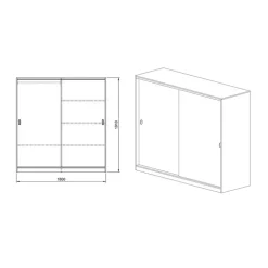 Armadio 180x191h cm scorrevole moderno rovere sonoma Morante