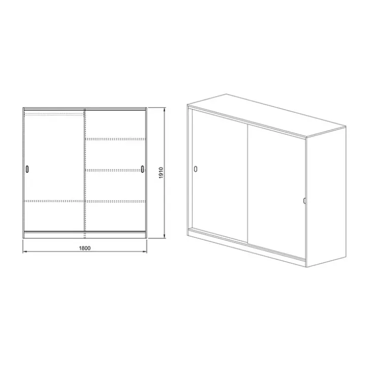 Armadio 180x191h cm scorrevole moderno rovere sonoma Morante