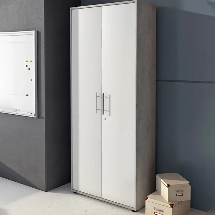 Arredo ufficio completo bianco frassinato cemento Woody