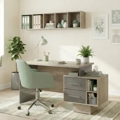 Arredo ufficio completo moderno rovere antracite lucido Time 17