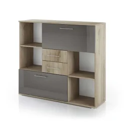 Arredo ufficio completo moderno rovere antracite lucido Time 21