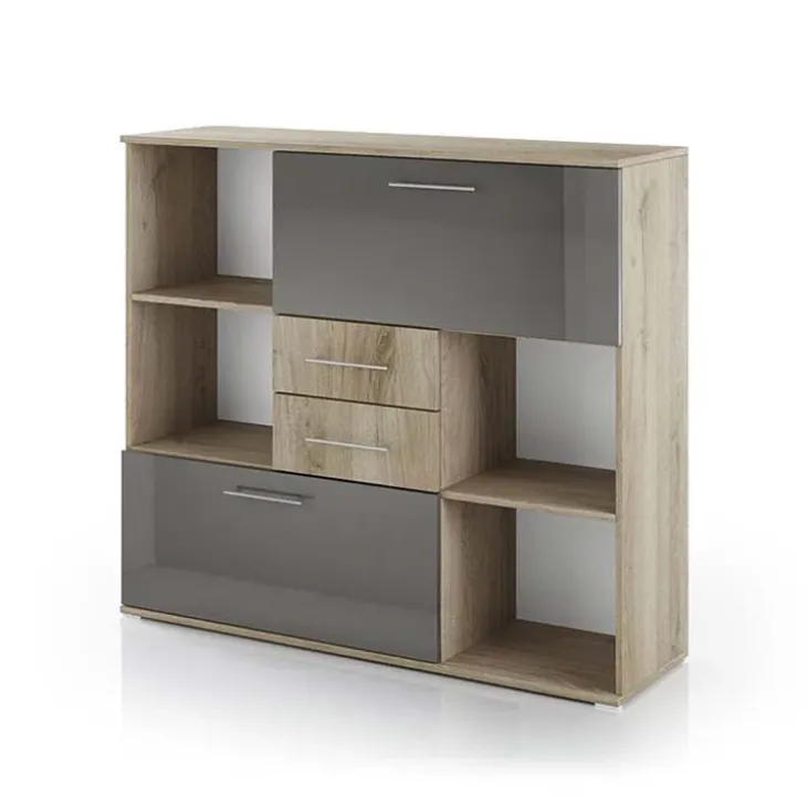 Arredo ufficio completo moderno rovere antracite lucido Time 21