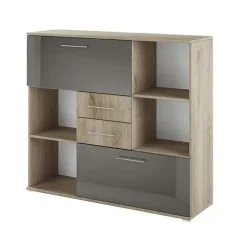 Arredo ufficio completo moderno rovere antracite lucido Time 21