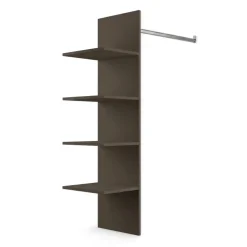 Attrezzatura interna con vani e tubo appendiabiti per armadio modulo 90cm marrone bronzo Batty
