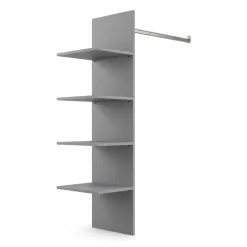 Attrezzatura interna con vani e tubo appendiabiti per armadio modulo 90cm grigio scuro Batty