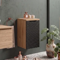 Base bagno sospesa 30x60h cm 1 anta nero rovere Swim