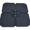 Base per ombrellone a sbalzo 50x50cm in 4 pezzi nero con attacco in metallo Atlas