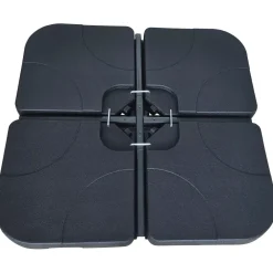 Base per ombrellone a sbalzo 50x50cm in 4 pezzi nero con attacco in metallo Atlas
