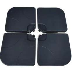 Base per ombrellone a sbalzo 50x50cm in 4 pezzi nero con attacco in metallo Atlas