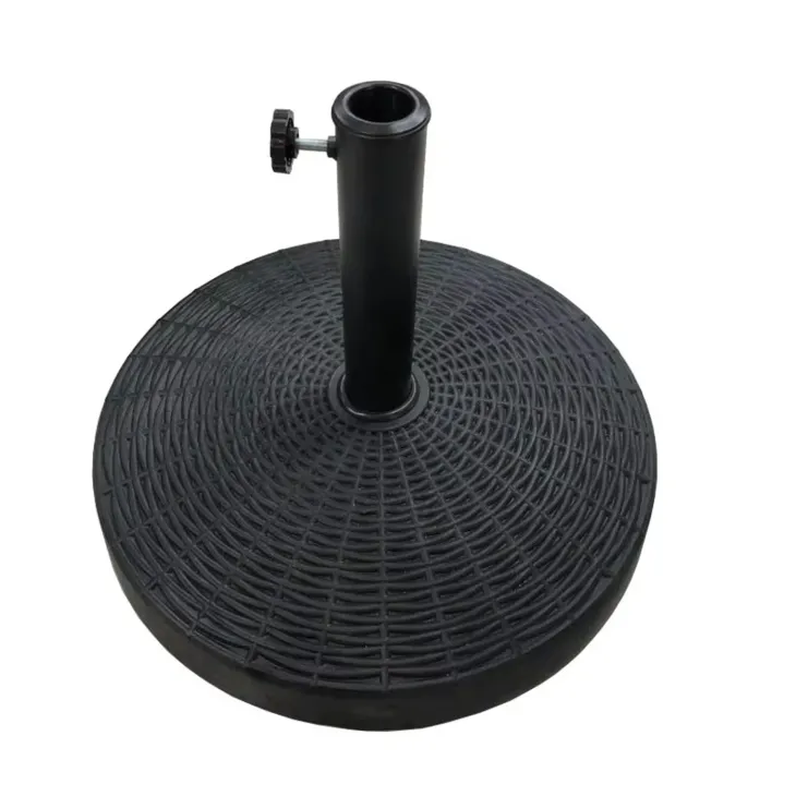 Base rotonda 53cm per ombrellone con palo centrale 25 kg in resina nera Titan