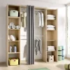 Cabina armadio allungabile 110/178x205h cm con tenda rovere Rivo