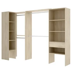 Cabina armadio angolare 248x187h cm 4 scomparti rovere noce Rincon