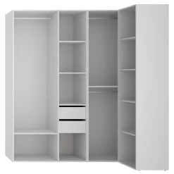 Cabina armadio angolare 183x205h cm con cassetti bianco rovere Vixa