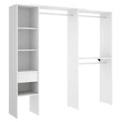 Cabina armadio angolare 137x187h cm con cassetti bianco Kora
