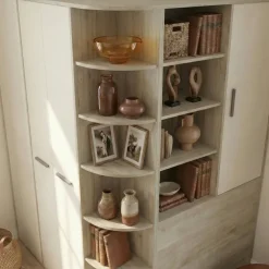 Cabina armadio 148x199h cm ad angolo rovere champagne beige Fabiana Gihome®