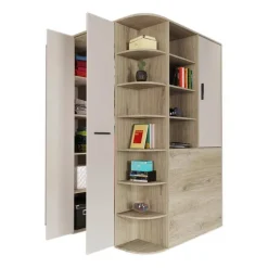 Cabina armadio 148x199h cm ad angolo cameretta rovere champagne beige Fabio Gihome®