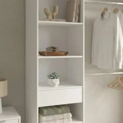 Cabina armadio 160x187h cm allungabile reversibile moderno aperto bianco Mobik