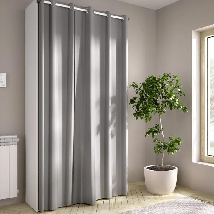Cabina armadio 98x205h cm 2 cassetti con tenda bianco rovere Vixa