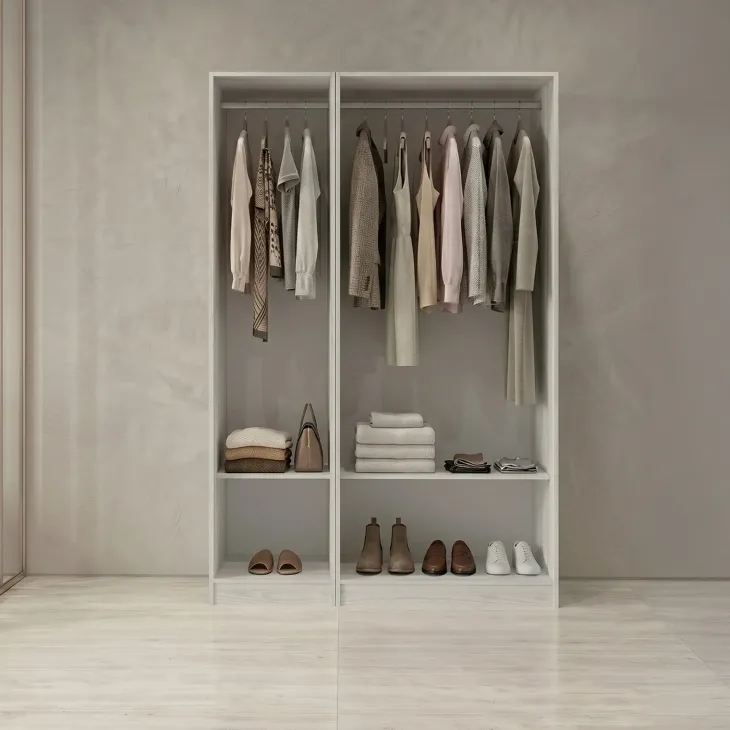 Cabina armadio 120x201h cm con appendiabiti bianco frassinato Dulcinea
