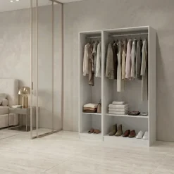 Cabina armadio 120x201h cm con appendiabiti bianco frassinato Dulcinea