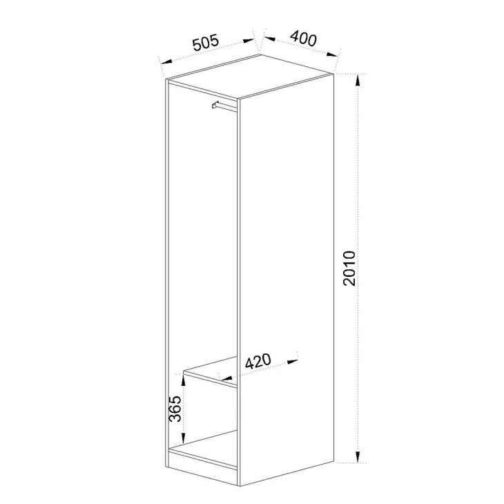 Cabina armadio 120x201h cm con appendiabiti bianco frassinato Dulcinea