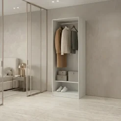 Cabina armadio 80x201h cm con appendiabiti bianco frassinato Dulcinea