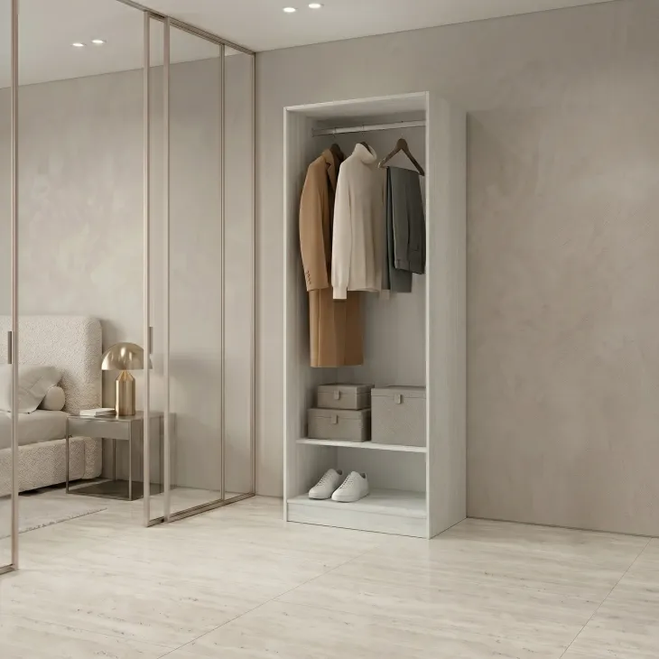 Cabina armadio 80x201h cm con appendiabiti bianco frassinato Dulcinea