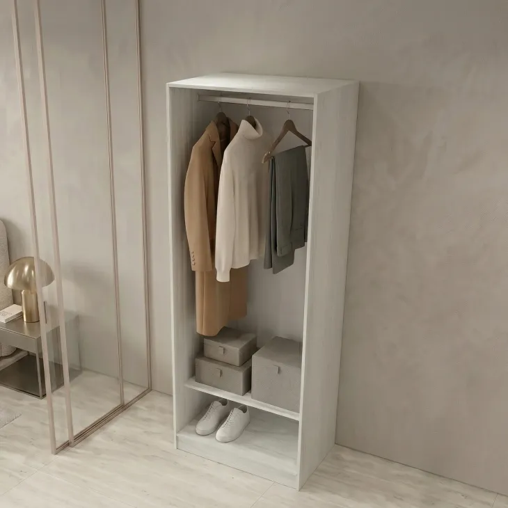 Cabina armadio 80x201h cm con appendiabiti bianco frassinato Dulcinea