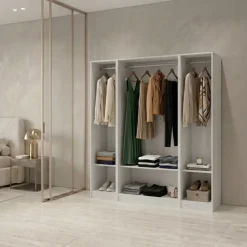 Cabina armadio 160x201h cm con appendiabiti bianco frassinato Dulcinea 3