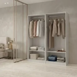Cabina armadio 160x201h cm con appendiabiti bianco frassinato Dulcinea 2