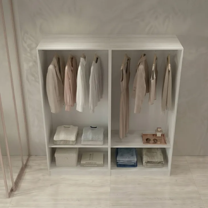 Cabina armadio 160x201h cm con appendiabiti bianco frassinato Dulcinea 2
