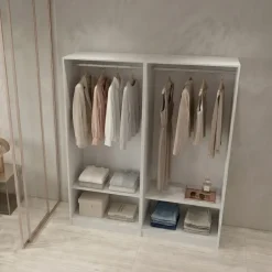 Cabina armadio 160x201h cm con appendiabiti bianco frassinato Dulcinea 2