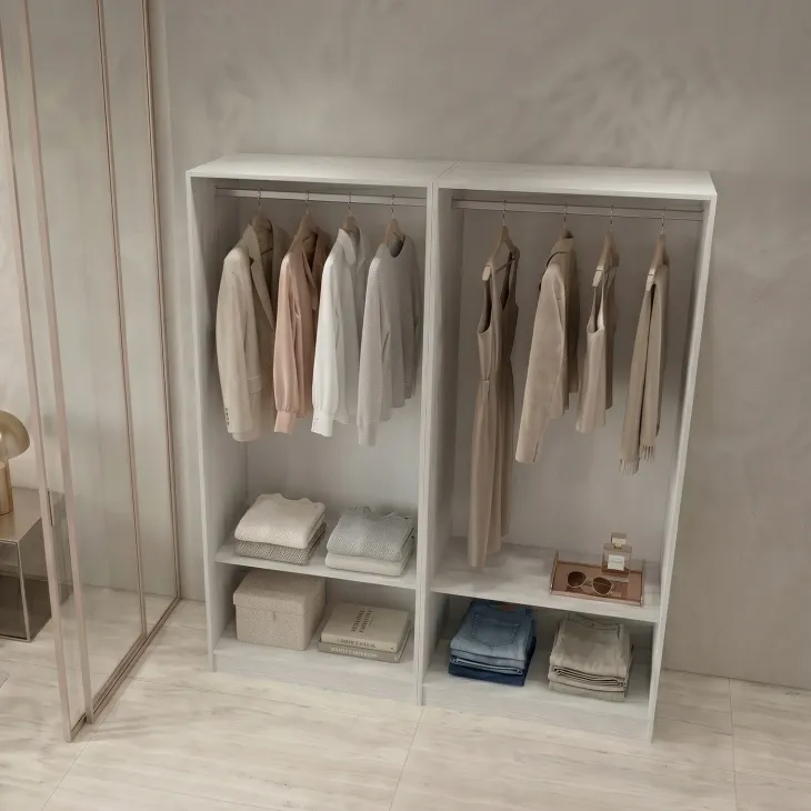 Cabina armadio 160x201h cm con appendiabiti bianco frassinato Dulcinea 2