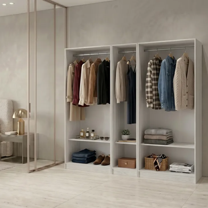 Cabina armadio 200x201h cm con appendiabiti bianco frassinato Dulcinea