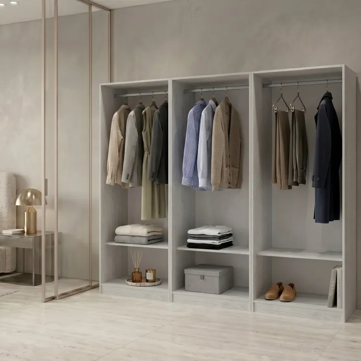 Cabina armadio 240x201h cm con appendiabiti bianco frassinato Dulcinea
