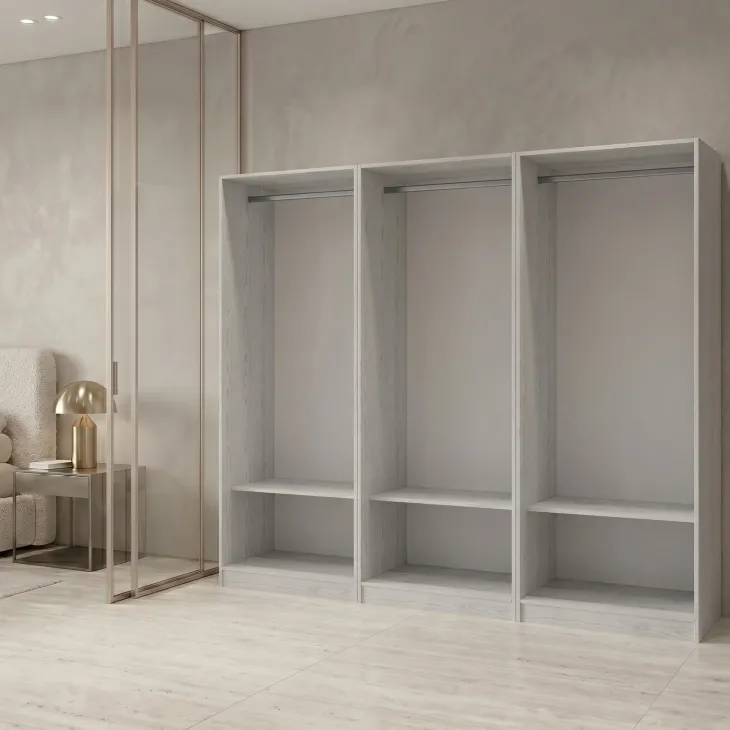 Cabina armadio 240x201h cm con appendiabiti bianco frassinato Dulcinea