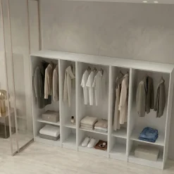 Cabina armadio 320x201h cm con appendiabiti bianco frassinato Dulcinea